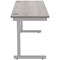 Astin 1400mm Slim Rectangular Desk, Silver Cantilever Legs, Grey Oak