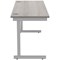 Astin 1400mm Slim Rectangular Desk, Silver Cantilever Legs, Grey Oak