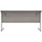 Astin 1400mm Slim Rectangular Desk, Silver Cantilever Legs, Grey Oak