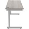 Astin 1600mm Slim Rectangular Desk, Silver Cantilever Legs, Grey Oak
