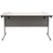 Astin 1400mm Rectangular Desk, Silver Cantilever Legs, Grey Oak