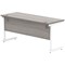 Astin 1600mm Slim Rectangular Desk, White Cantilever Legs, Grey Oak