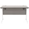 Astin 1200mm Rectangular Desk, White Cantilever Legs, Grey Oak