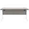 Astin 1600mm Rectangular Desk, White Cantilever Legs, Grey Oak