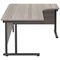 Jemini 1800mm Corner Desk, Right Hand, Black Double Upright Cantilever Legs, Grey Oak