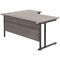 Jemini 1800mm Corner Desk, Right Hand, Black Double Upright Cantilever Legs, Grey Oak