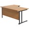 Jemini 1800mm Corner Desk, Right Hand, Black Double Upright Cantilever Legs, Oak