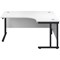 Jemini 1800mm Corner Desk, Right Hand, Black Double Upright Cantilever Legs, White
