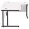 Jemini 1800mm Corner Desk, Right Hand, Black Double Upright Cantilever Legs, White