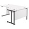 Jemini 1800mm Corner Desk, Right Hand, Black Double Upright Cantilever Legs, White