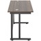 Jemini 1400mm Slim Rectangular Desk, Black Double Upright Cantilever Legs, Walnut