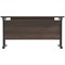 Jemini 1400mm Slim Rectangular Desk, Black Double Upright Cantilever Legs, Walnut