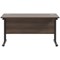 Jemini 1400mm Slim Rectangular Desk, Black Double Upright Cantilever Legs, Walnut