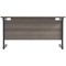 Jemini 1200mm Slim Rectangular Desk, Black Single Upright Cantilever Legs, Grey Oak