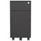 Jemini 3 Drawer Slimline Steel Mobile Pedestal, Black