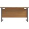 Jemini 1200mm Slim Rectangular Desk, Black Single Upright Cantilever Legs, Oak