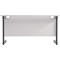 Jemini 1200mm Slim Rectangular Desk, Black Single Upright Cantilever Legs, White