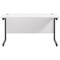 Jemini 1200mm Slim Rectangular Desk, Black Single Upright Cantilever Legs, White