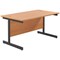 Jemini 1200mm Rectangular Desk, Black Single Upright Cantilever Legs, Beech