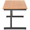 Jemini 1200mm Rectangular Desk, Black Single Upright Cantilever Legs, Beech