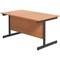Jemini 1200mm Rectangular Desk, Black Single Upright Cantilever Legs, Beech