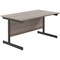 Jemini 1200mm Rectangular Desk, Black Single Upright Cantilever Legs, Grey Oak