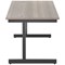 Jemini 1200mm Rectangular Desk, Black Single Upright Cantilever Legs, Grey Oak