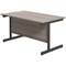 Jemini 1200mm Rectangular Desk, Black Single Upright Cantilever Legs, Grey Oak
