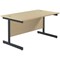 Jemini 1200mm Rectangular Desk, Black Single Upright Cantilever Legs, Maple