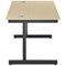 Jemini 1200mm Rectangular Desk, Black Single Upright Cantilever Legs, Maple
