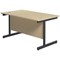 Jemini 1200mm Rectangular Desk, Black Single Upright Cantilever Legs, Maple