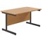 Jemini 1200mm Rectangular Desk, Black Single Upright Cantilever Legs, Oak