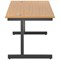 Jemini 1200mm Rectangular Desk, Black Single Upright Cantilever Legs, Oak