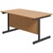 Jemini 1200mm Rectangular Desk, Black Single Upright Cantilever Legs, Oak