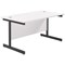 Jemini 1200mm Rectangular Desk, Black Single Upright Cantilever Legs, White