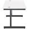 Jemini 1200mm Rectangular Desk, Black Single Upright Cantilever Legs, White