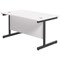 Jemini 1200mm Rectangular Desk, Black Single Upright Cantilever Legs, White