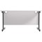Jemini 1200mm Rectangular Desk, Black Single Upright Cantilever Legs, White