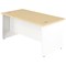 Jemini Two-Tone 1200mm Rectangular Desk, Panel End Leg, Maple & White Jemini Two-Tone 1200mm Rectangular Desk, Panel End Leg, Maple & White