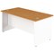 Jemini Two-Tone 1400mm Rectangular Desk, Panel End Leg, Oak & White Jemini Two-Tone 1400mm Rectangular Desk, Panel End Leg, Oak & White