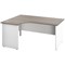 Jemini Switch 1600mm Two-Tone Corner Desk, Left Hand, White Panel End Leg, Grey Oak