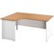 Jemini Switch 1600mm Two-Tone Corner Desk, Left Hand, White Panel End Leg, Oak