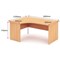 Jemini Switch 1800mm Two-Tone Corner Desk, Left Hand, White Panel End Leg, Beech