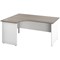 Jemini Switch 1800mm Two-Tone Corner Desk, Left Hand, White Panel End Leg, Grey Oak