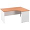 Jemini Switch 1800mm Two-Tone Corner Desk, Right Hand, White Panel End Leg, Beech
