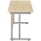 Jemini 1400mm Slim Rectangular Desk, Silver Double Cantilever Leg, Maple Jemini 1400mm Slim Rectangular Desk, Silver Double Cantilever Leg, Maple
