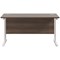 Jemini 1400mm Slim Rectangular Desk, White Cantilever Leg, Walnut