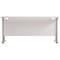 Jemini 1600mm Slim Rectangular Desk, Silver Double Cantilever Leg, White
