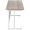 Jemini 1600mm Slim Rectangular Desk, White Cantilever Leg, Grey Oak
