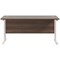 Jemini 1600mm Slim Rectangular Desk, White Cantilever Leg, Walnut